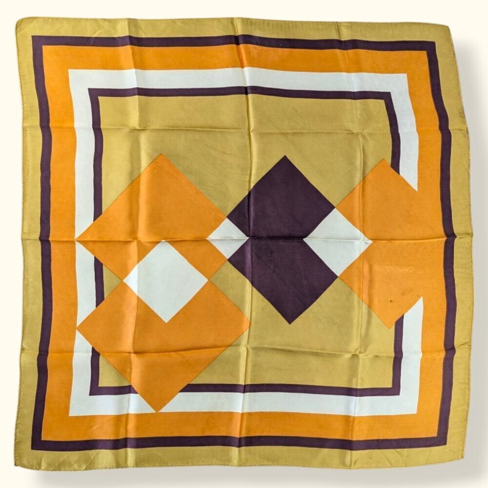Vintage Yellow Orange Abstract Scarf
